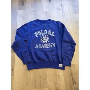 Polo Ralph Lauren Men's Sweatshirt  Blue RL Academy Logo  Distressed – Size M